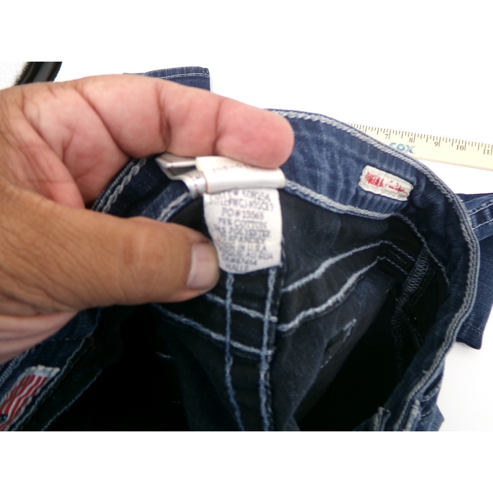 True Religion Halle Jeans Womens 28 Blue Solid Super Skinny Mid Rise Y2K USA - Picture 6 of 6
